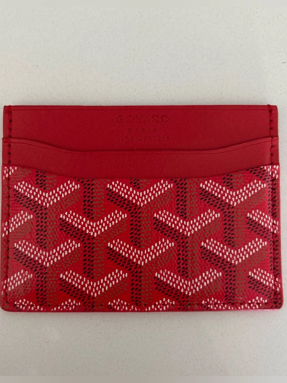 Goyard Red Patterned Card Holder